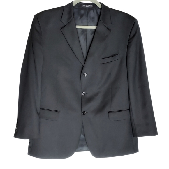 Jones New York Collection Men Corpcore Black 96% Wool Dress 3 Button Blazer NWOT - Picture 1 of 8